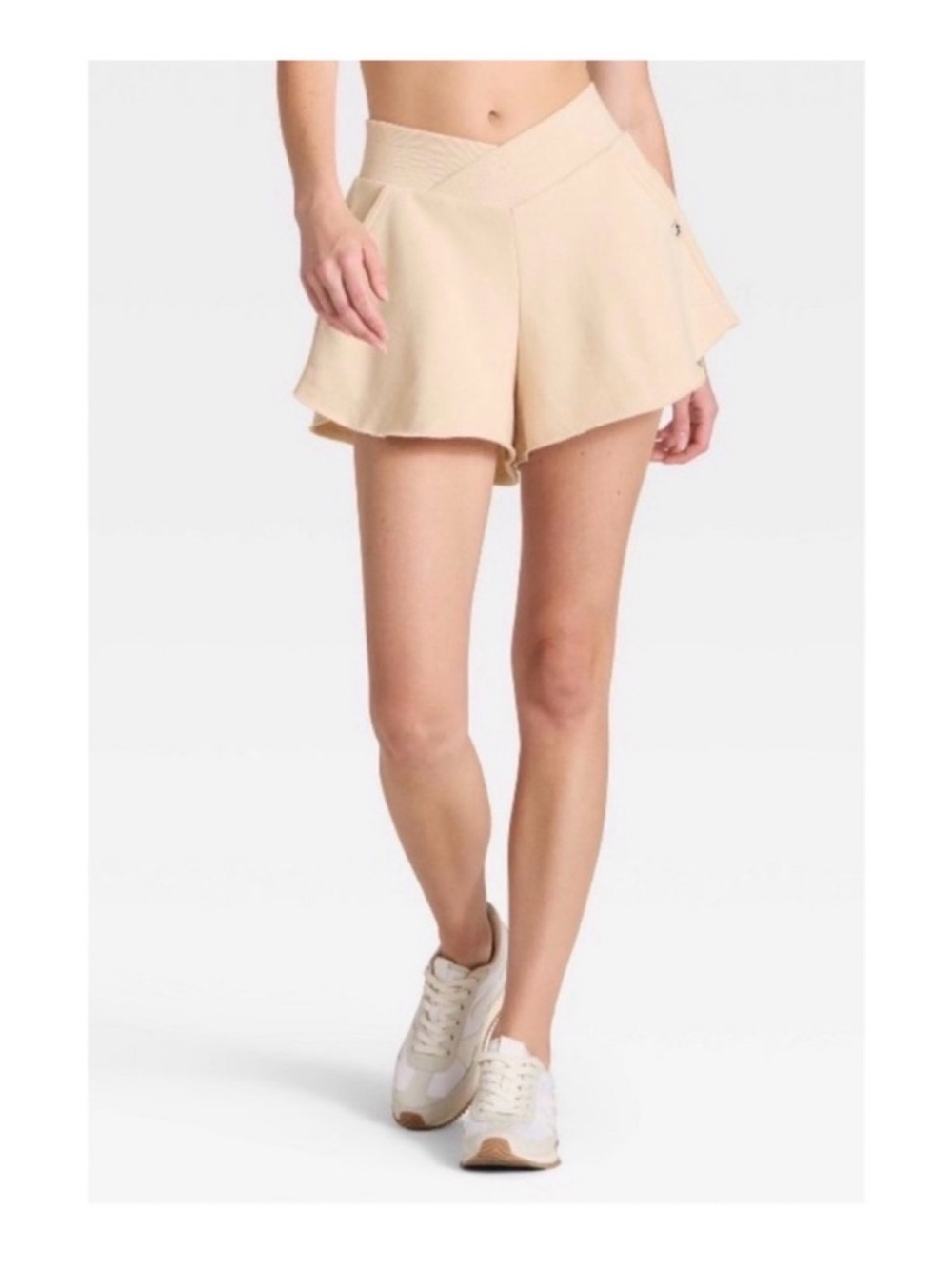 JoyLab Crossover Front Shorts with Built In Shorts (Tan - Medium)